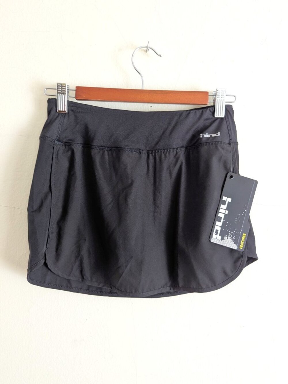 NWT Hind Black Tennis Pickleball Golf Running Skirt Skort XS